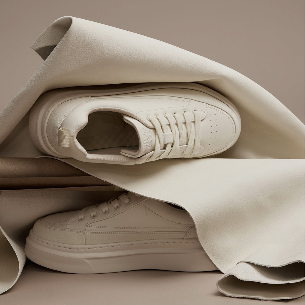 Minimalist Thick-Sole Trainers | Mixed-Material Everyday Sneakers