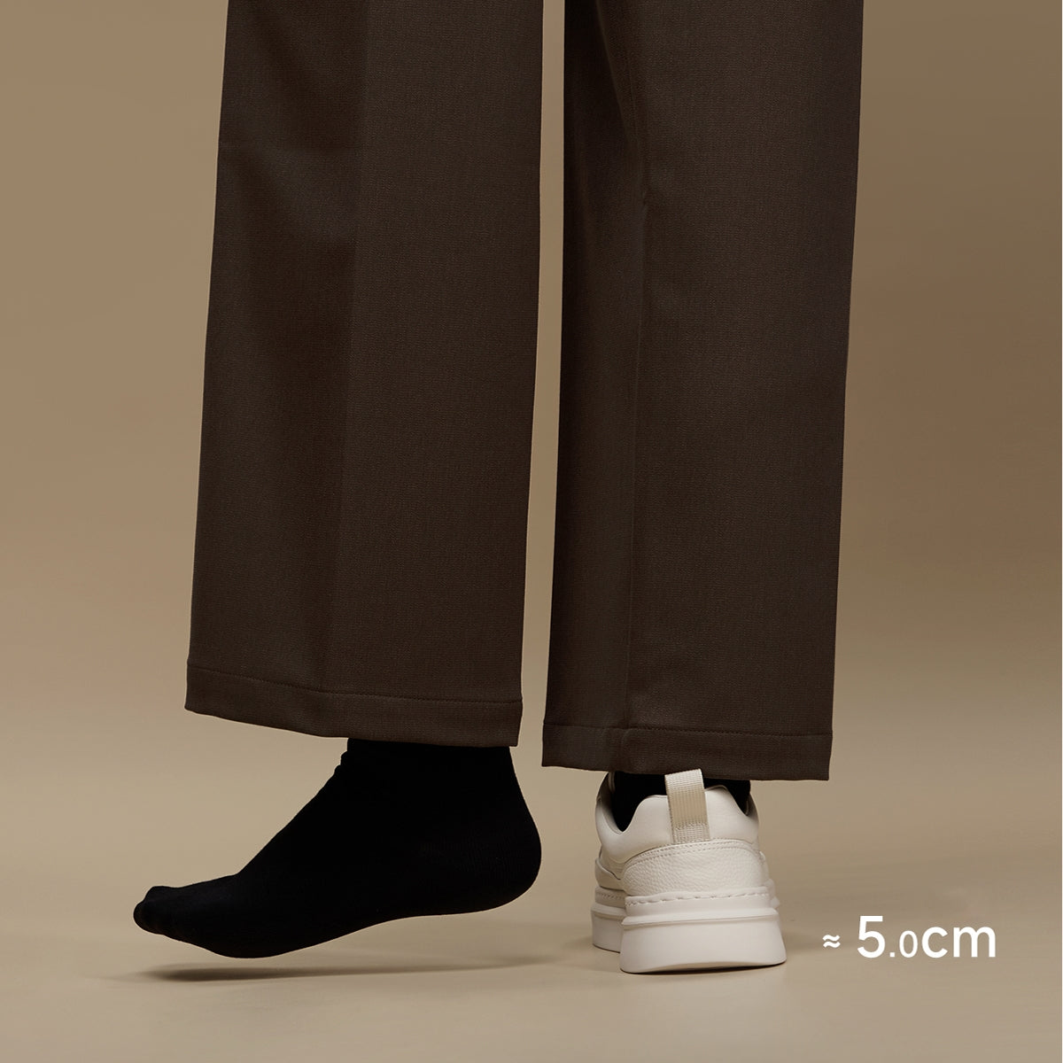 Minimalist Thick-Sole Trainers | Mixed-Material Everyday Sneakers