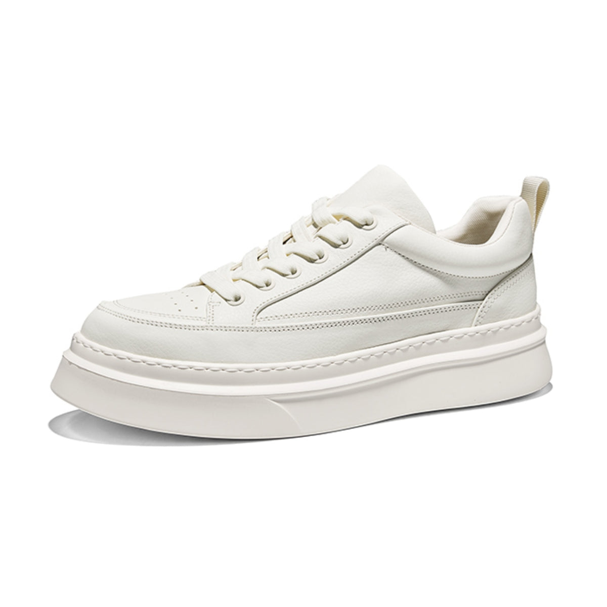 Minimalist Thick-Sole Trainers | Mixed-Material Everyday Sneakers