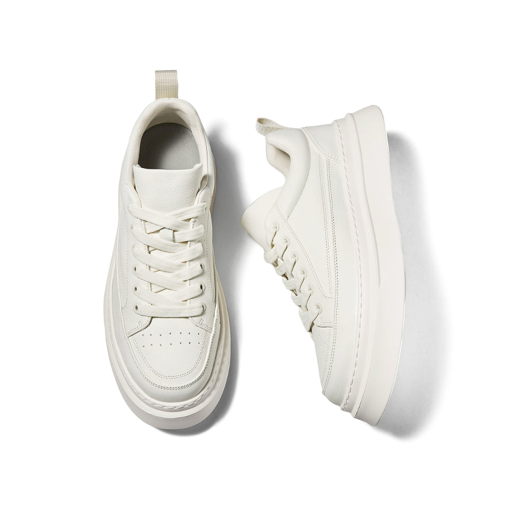 Minimalist Thick-Sole Trainers | Mixed-Material Everyday Sneakers