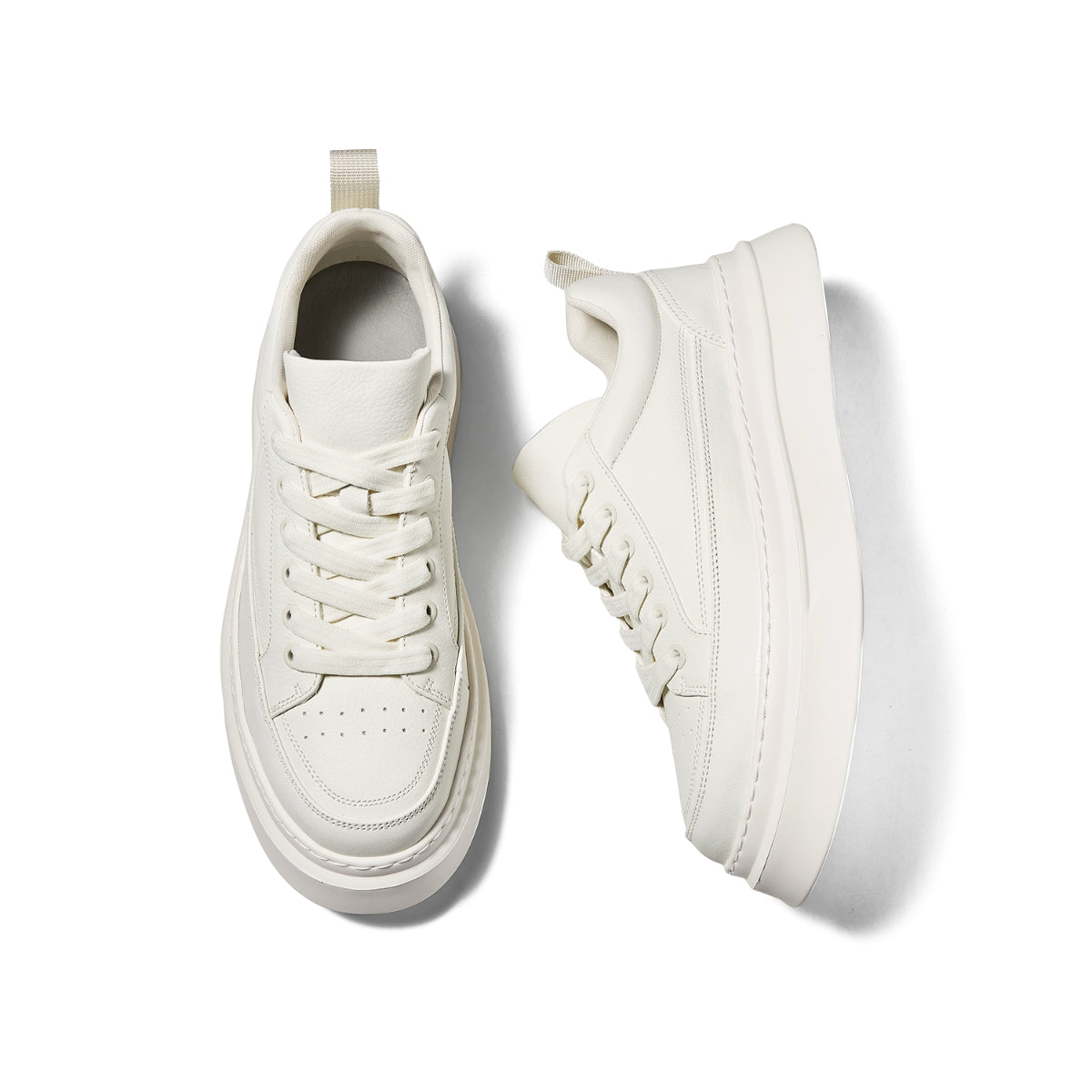 Minimalist Thick-Sole Trainers | Mixed-Material Everyday Sneakers