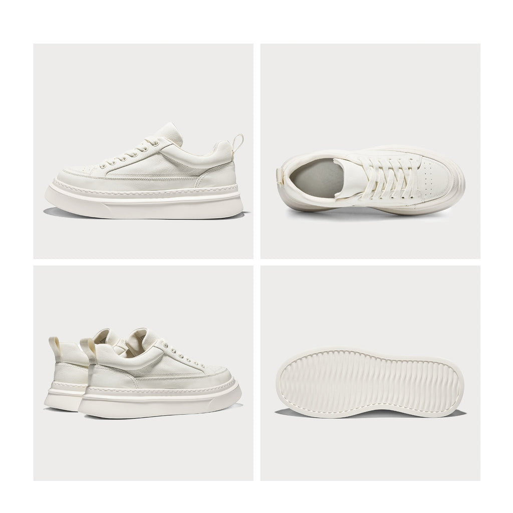 Minimalist Thick-Sole Trainers | Mixed-Material Everyday Sneakers