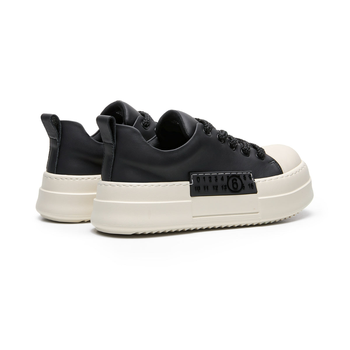 Chunky Platform Leather Trainers | Two-Tone Casual Sneakers