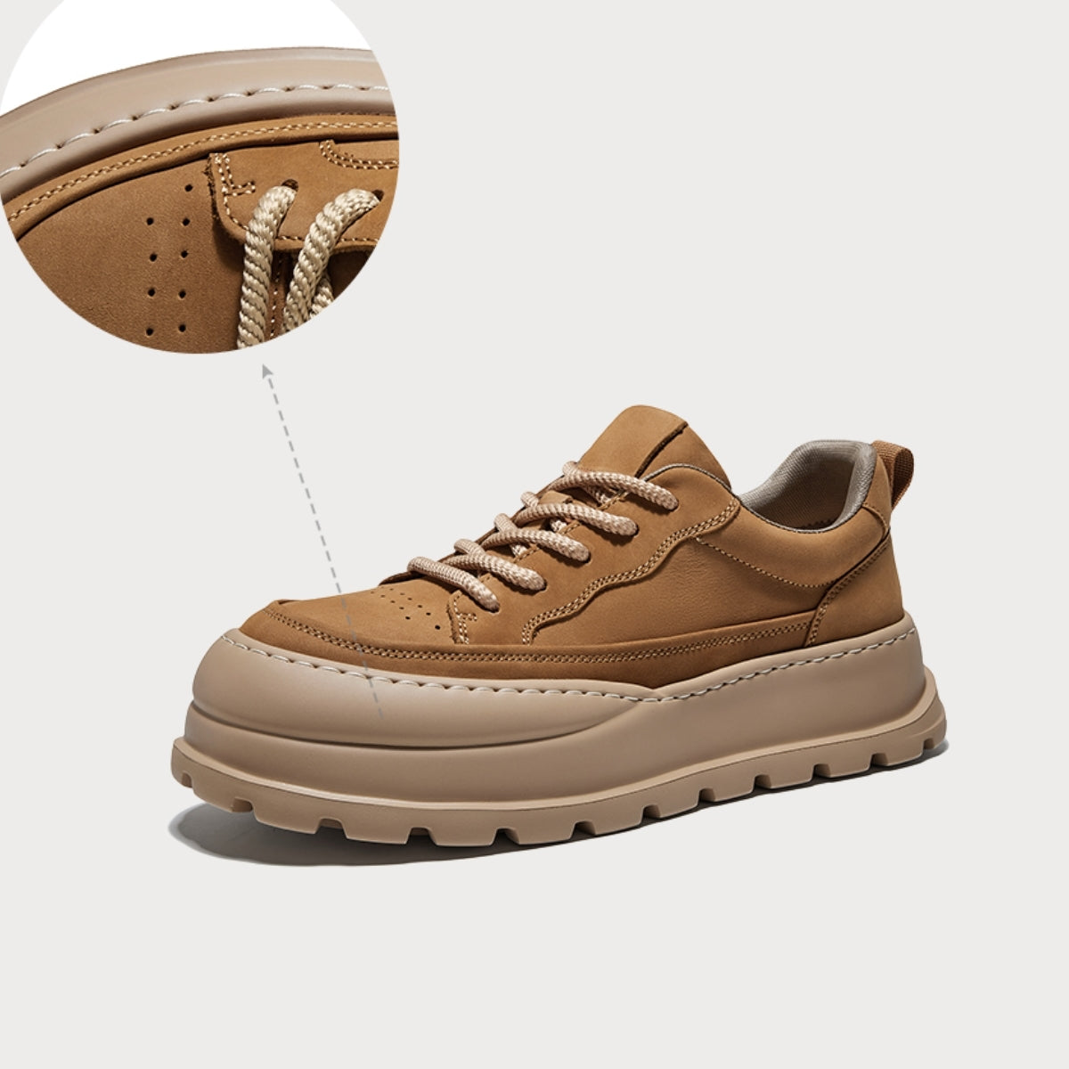 Suede Workwear Trainers | Thick-Sole Casual Shoes