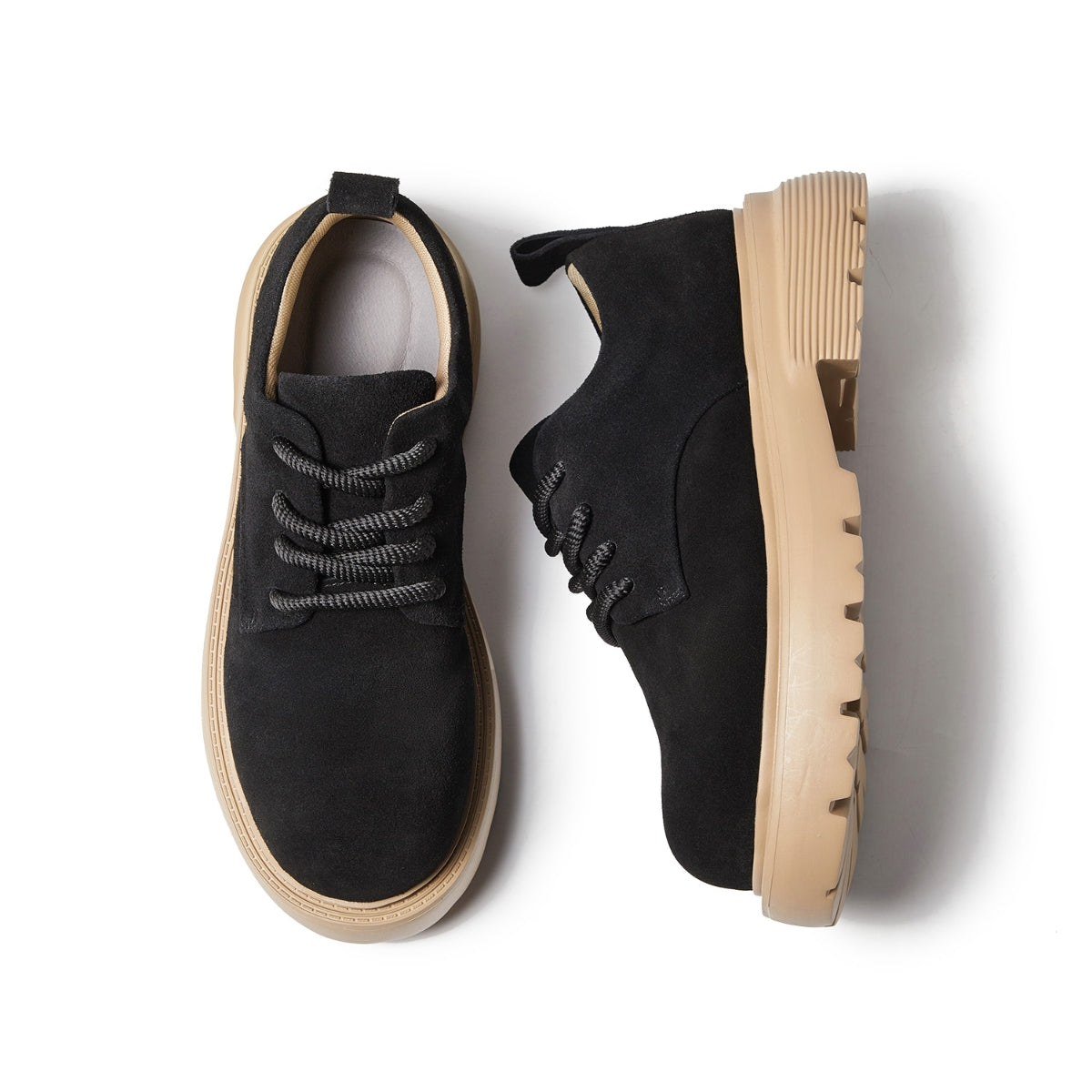 Suede Workwear Shoes | Thick-Sole Vintage Trainers