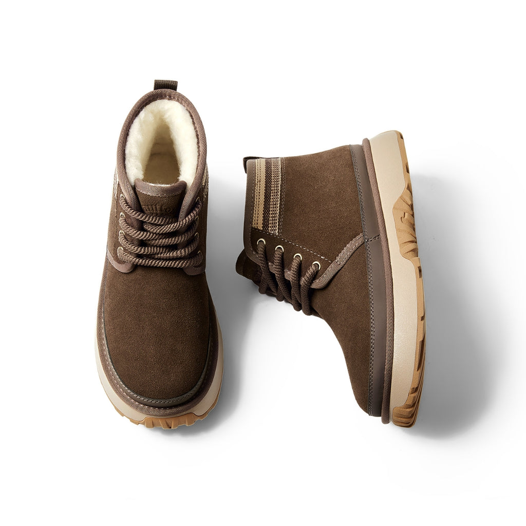 Suede Winter Boots | Short Lace-Up Snow Boots