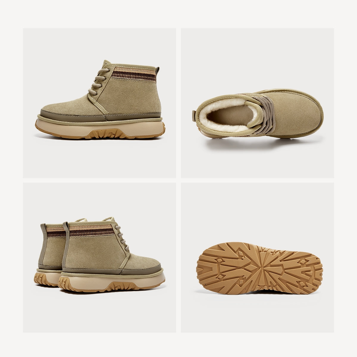 Suede Winter Boots | Short Lace-Up Snow Boots