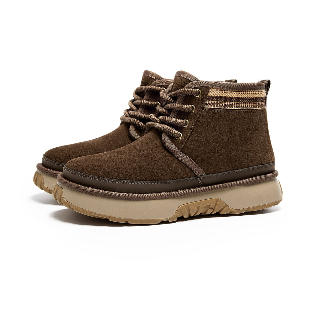 Suede Winter Boots | Short Lace-Up Snow Boots