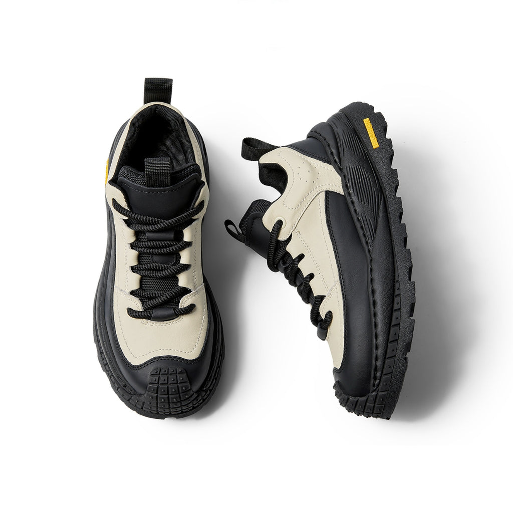 Chunky Leather Trainers | Casual Low-Top Platform Sneakers