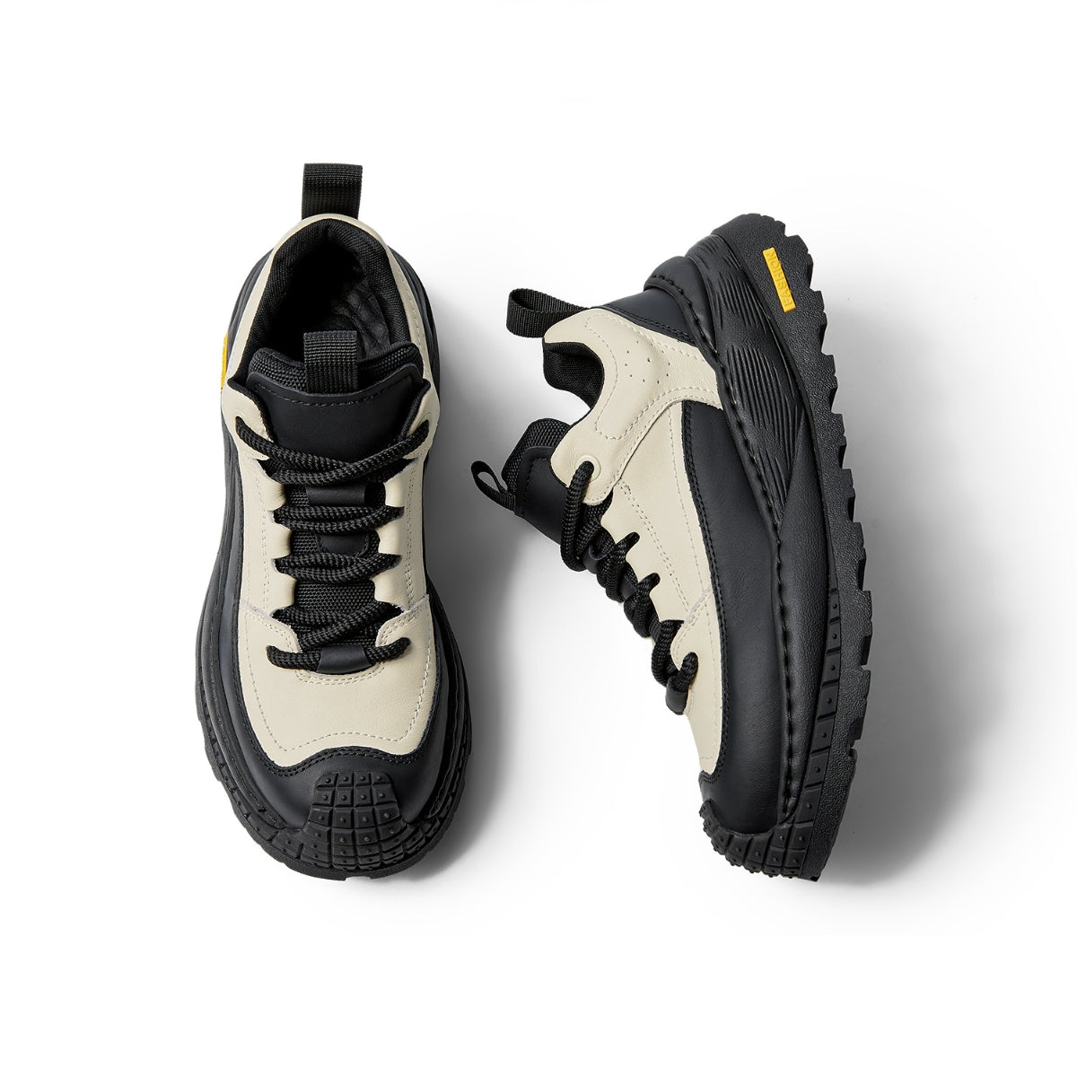 Chunky Leather Trainers | Casual Low-Top Platform Sneakers