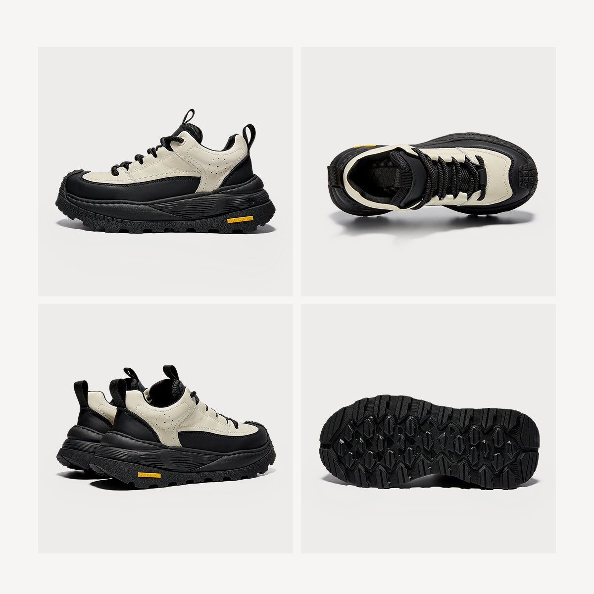 Chunky Leather Trainers | Casual Low-Top Platform Sneakers