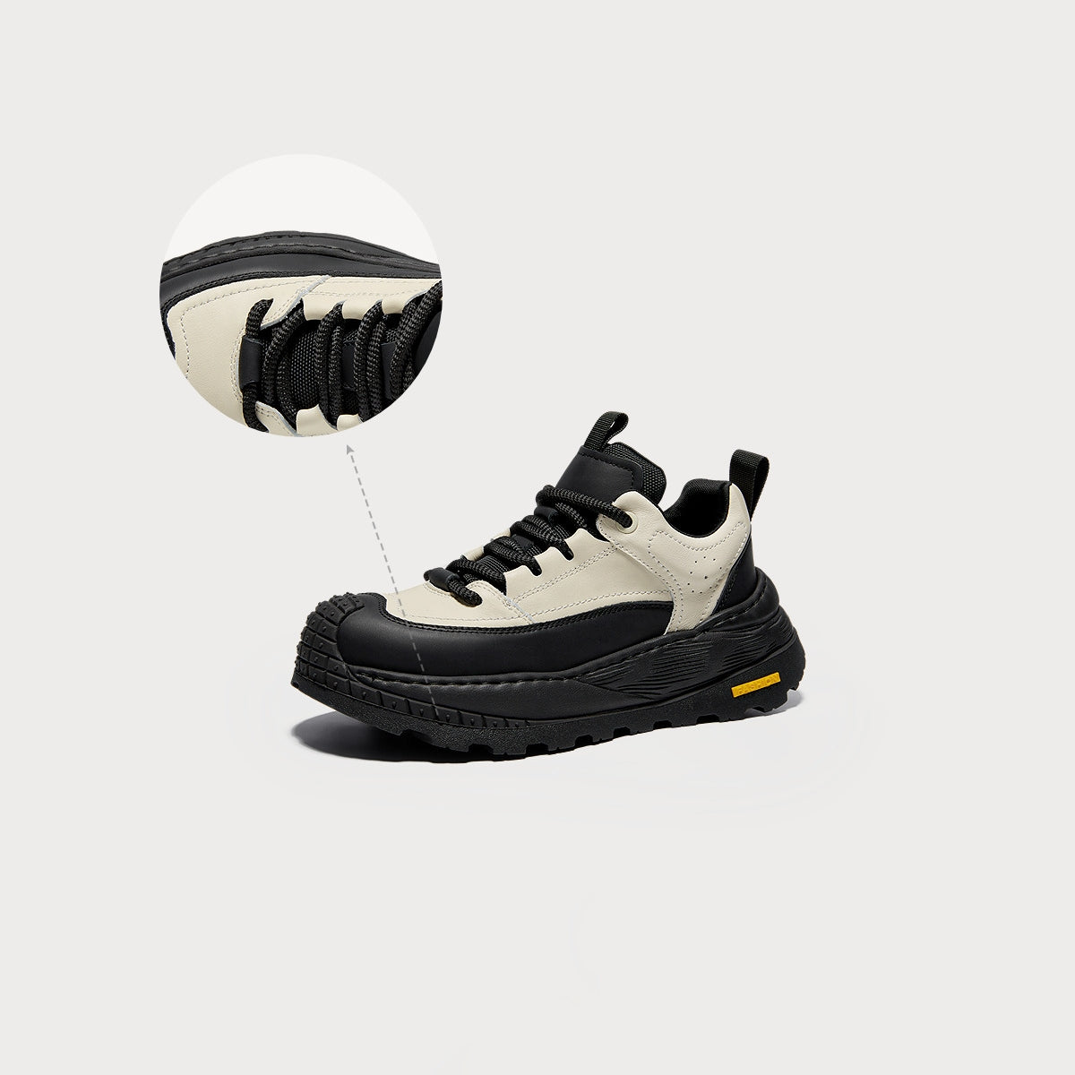 Chunky Leather Trainers | Casual Low-Top Platform Sneakers