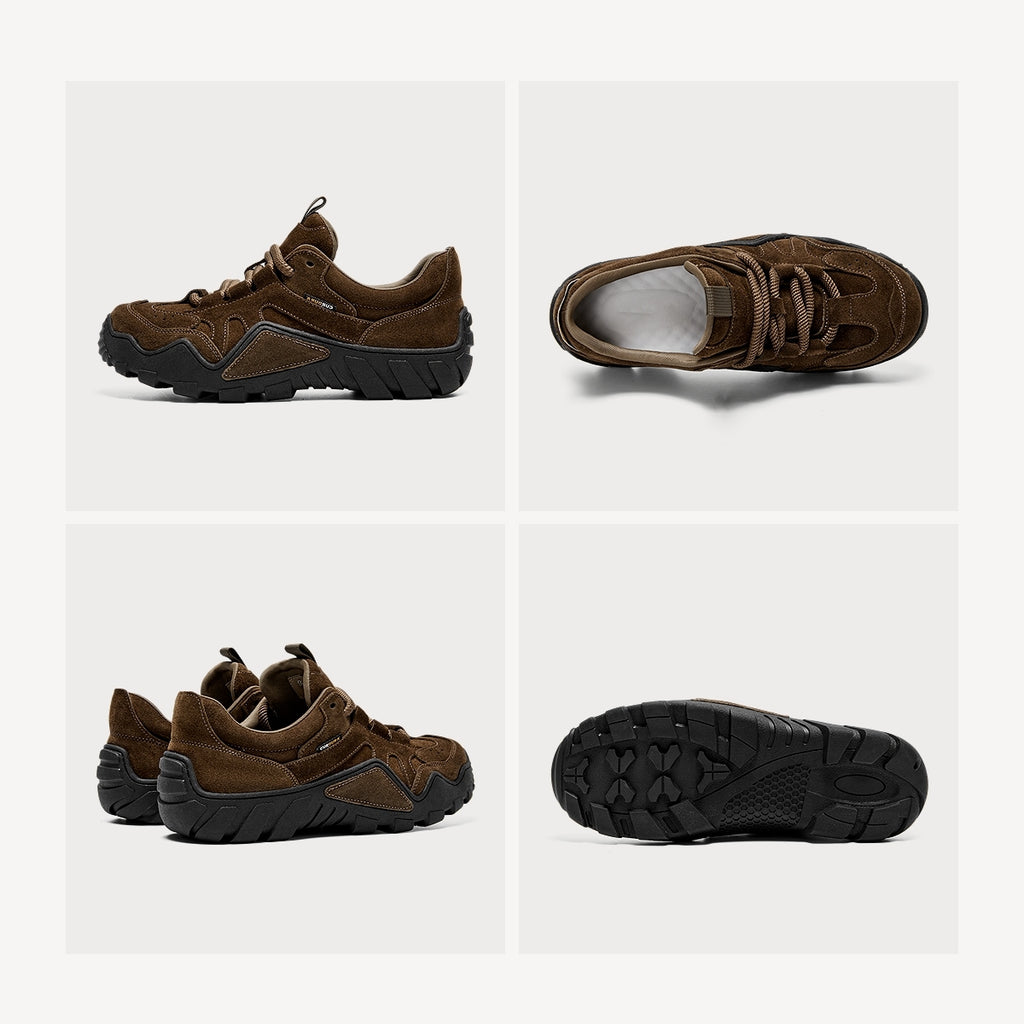 Suede Outdoor Sneakers | Thick-Soled Trail-Inspired Casual Shoes