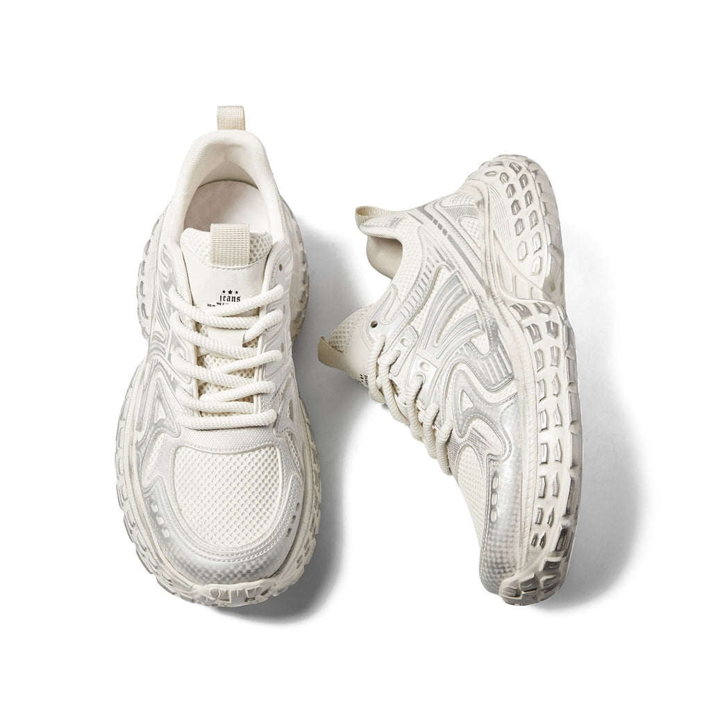 Chunky Mesh Trainers | Thick-Soled Casual Dad Sneakers