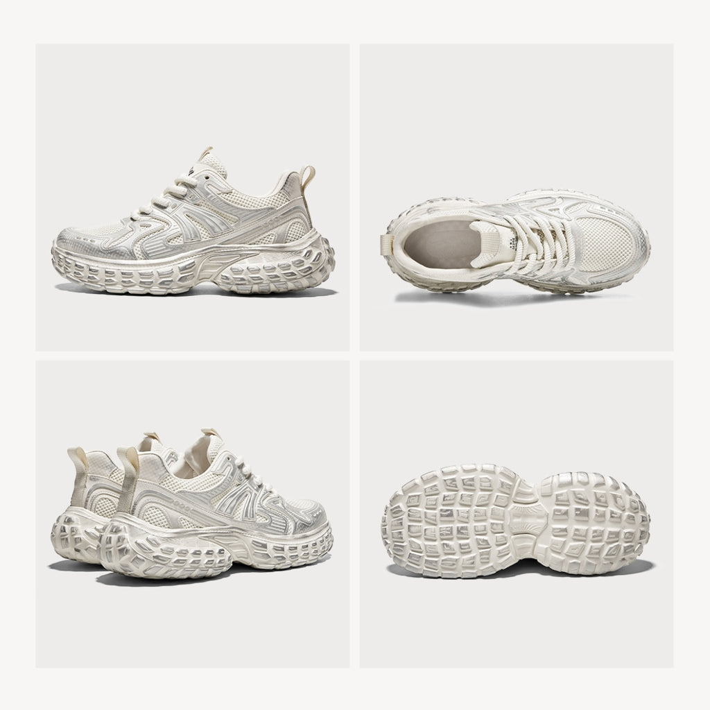 Chunky Mesh Trainers | Thick-Soled Casual Dad Sneakers