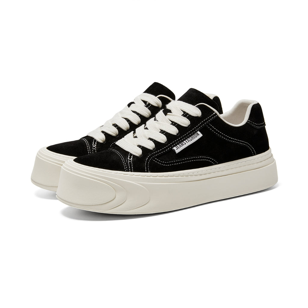 Chunky Suede Platform Trainers | Casual Lace-Up Sneakers