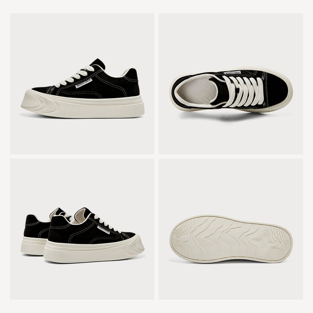 Chunky Suede Platform Trainers | Casual Lace-Up Sneakers