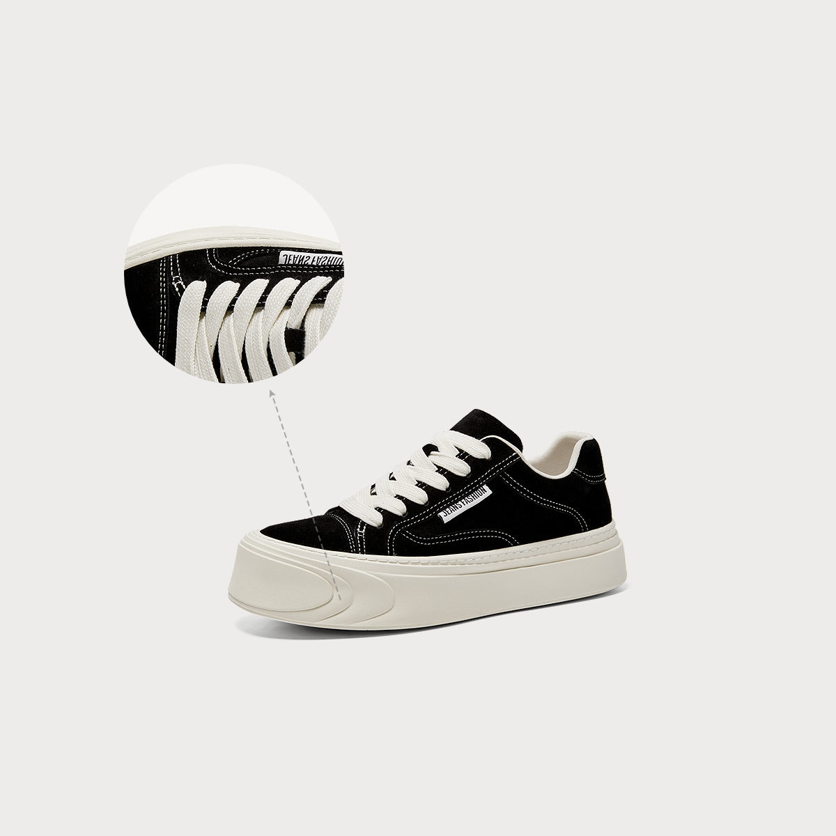 Chunky Suede Platform Trainers | Casual Lace-Up Sneakers