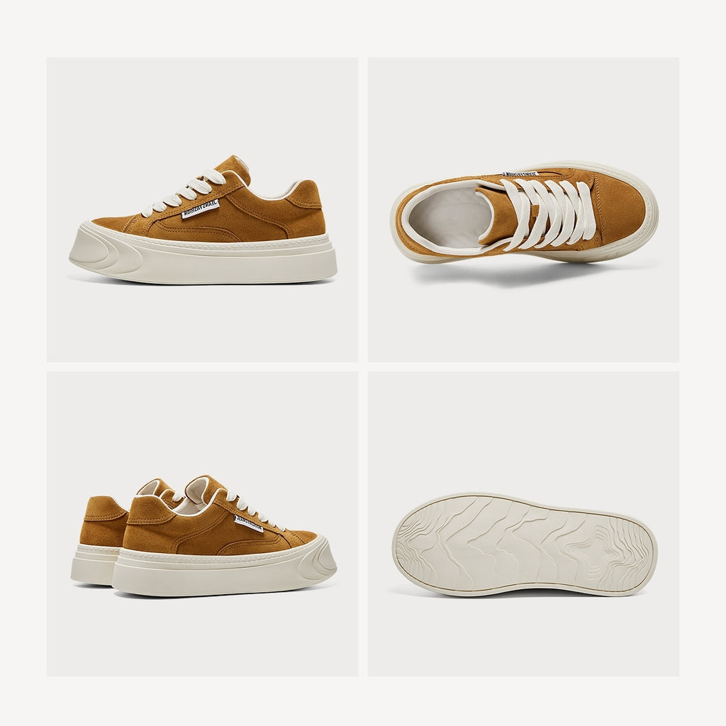 Chunky Suede Platform Trainers | Casual Lace-Up Sneakers