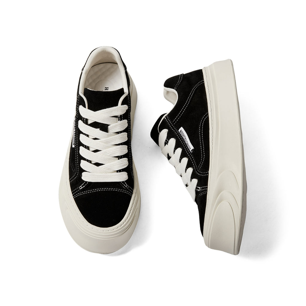 Chunky Suede Platform Trainers | Casual Lace-Up Sneakers