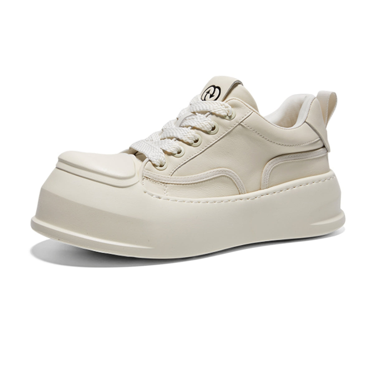 Minimalist Leather Sneakers | Thick-Soled Casual Low-Top Shoes