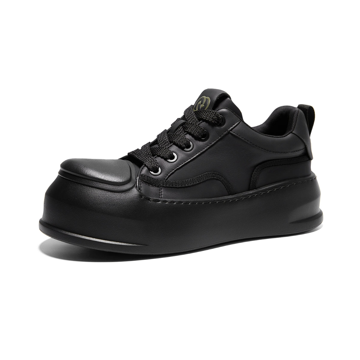 Minimalist Leather Sneakers | Thick-Soled Casual Low-Top Shoes