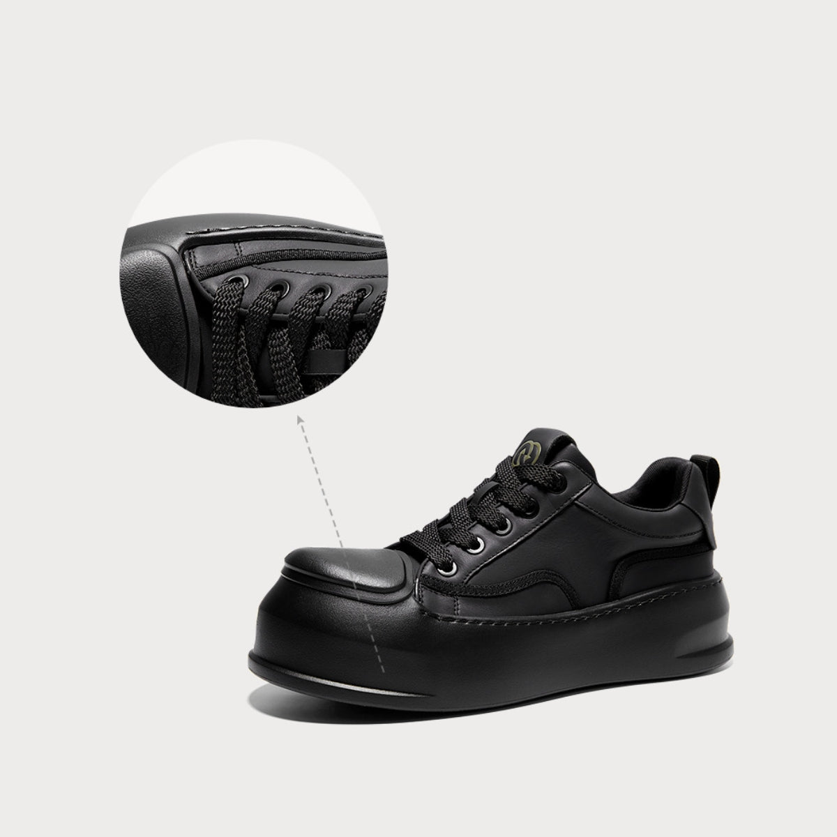 Minimalist Leather Sneakers | Thick-Soled Casual Low-Top Shoes