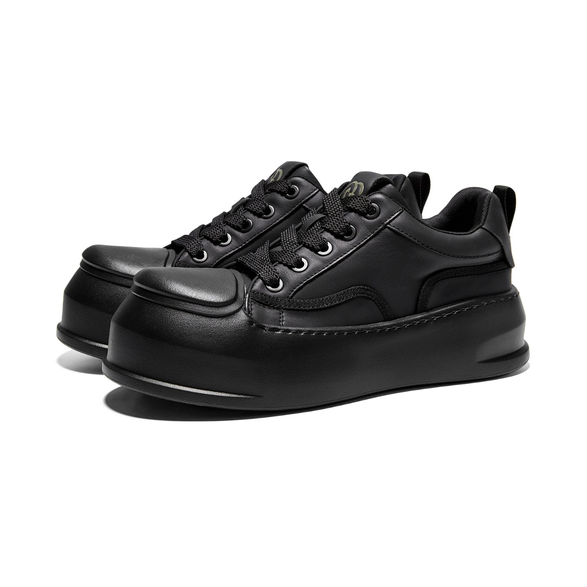 Minimalist Leather Sneakers | Thick-Soled Casual Low-Top Shoes