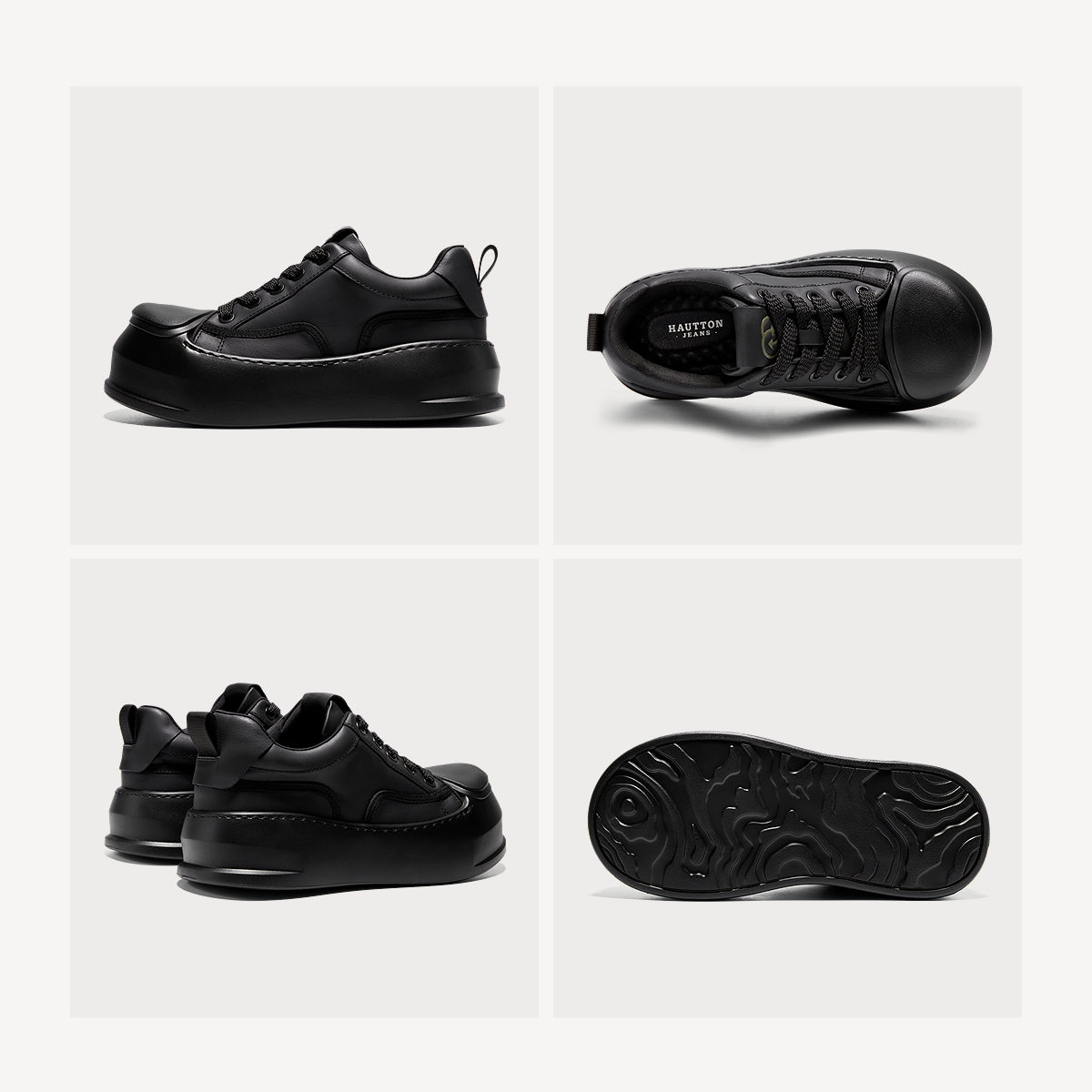 Minimalist Leather Sneakers | Thick-Soled Casual Low-Top Shoes