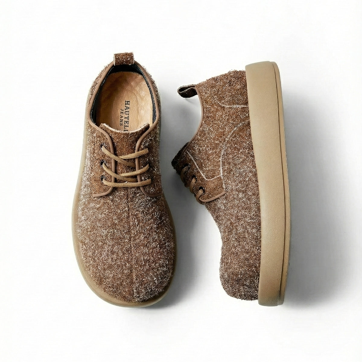 Hautelle Suede Platform Trainers – Brown Textured