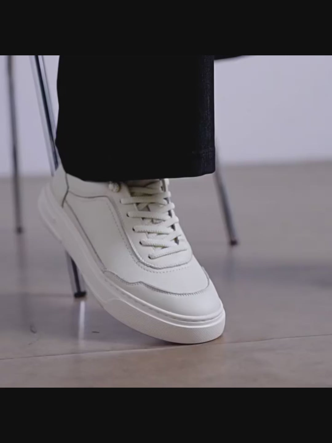 Slip-On Leather Trainers | Minimalist Grain Leather Casual Shoes