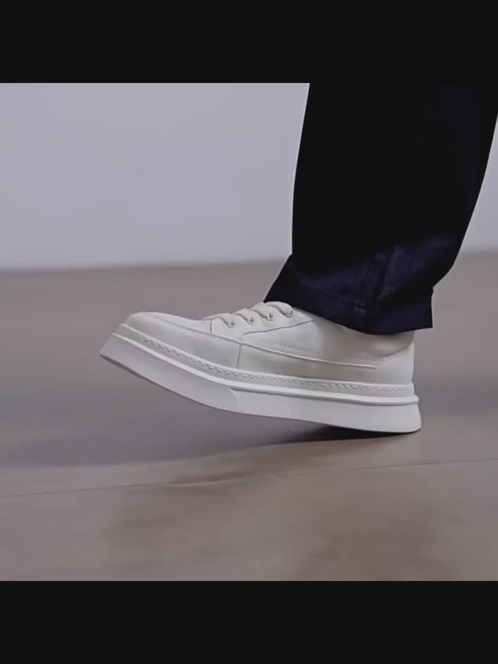 Minimalist Thick-Sole Trainers | Mixed-Material Everyday Sneakers